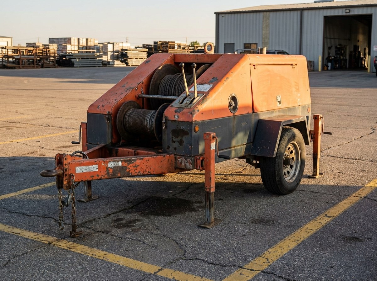 towable winch trailer with jacks